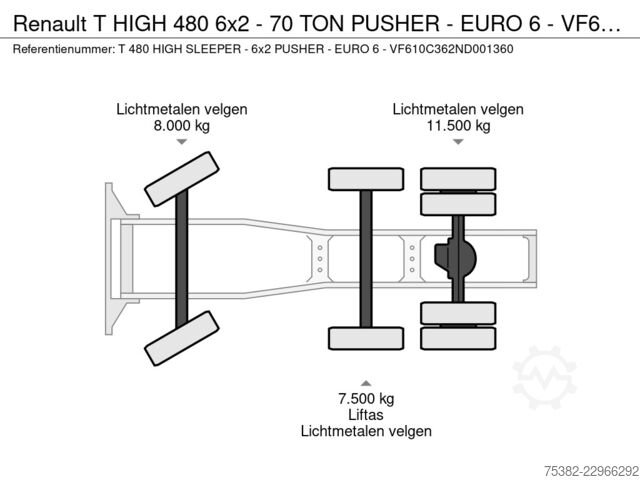  Renault T HIGH 480 6x2 - 70 TON PUSHER - EURO 6 - VF610...
