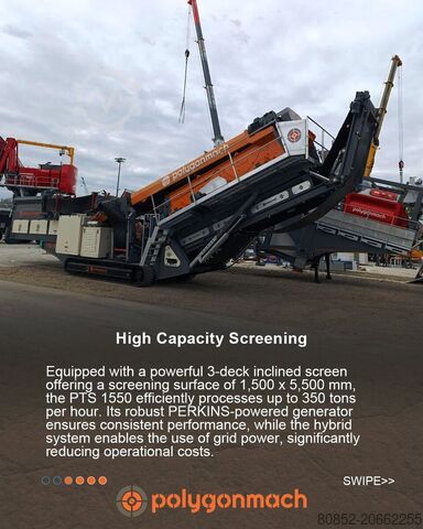 مصنع سحق Polygonmach PTS155   1500x5000mm  3 decks  track screen