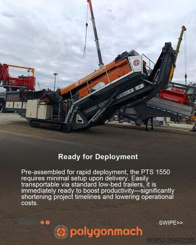 مصنع سحق Polygonmach PTS155   1500x5000mm  3 decks  track screen