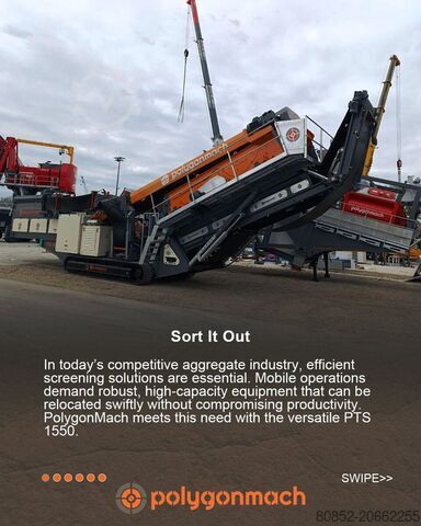 מפעל ריסוק Polygonmach PTS155   1500x5000mm  3 decks  track screen
