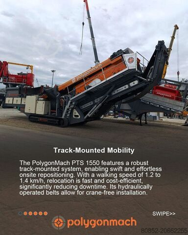 מפעל ריסוק Polygonmach PTS155   1500x5000mm  3 decks  track screen