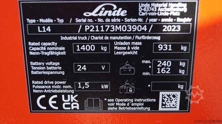 Handvirki staplari Linde L14 i