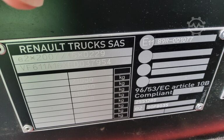 Standard-SZM Renault T460 4X2 - 30-BXG-1 - LUCHTGEVEERDE VOORAS - EU...
