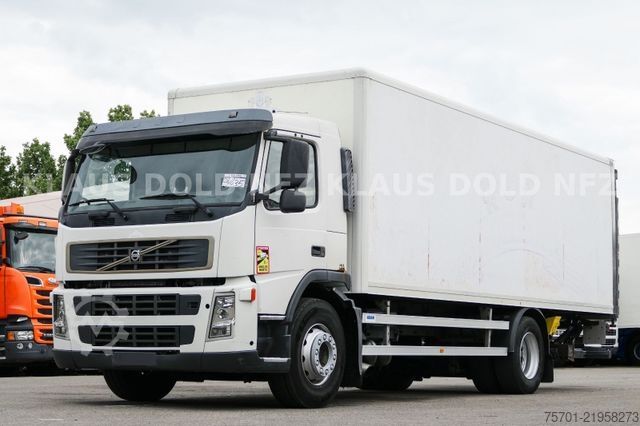 Flatbed truck with tarp VOLVO FM9-260 Koffer Blatt/Luft alte Tacho LBW