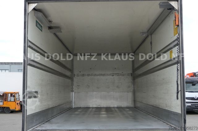 Flatbed truck with tarp VOLVO FM9-260 Koffer Blatt/Luft alte Tacho LBW