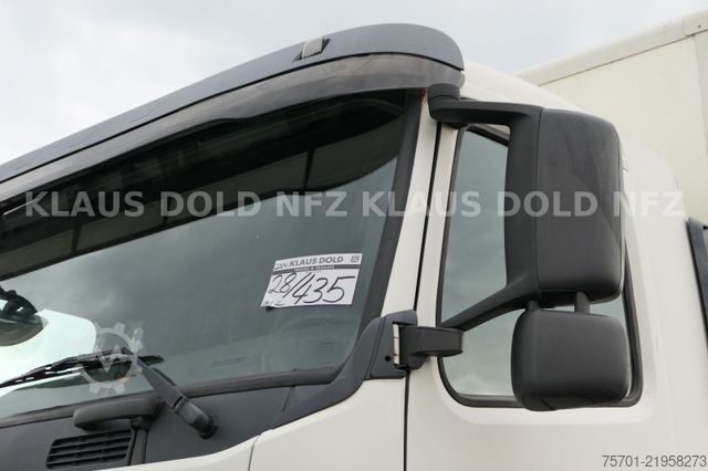 Flatbed truck with tarp VOLVO FM9-260 Koffer Blatt/Luft alte Tacho LBW