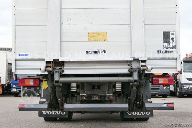 Flatbed truck with tarp VOLVO FM9-260 Koffer Blatt/Luft alte Tacho LBW