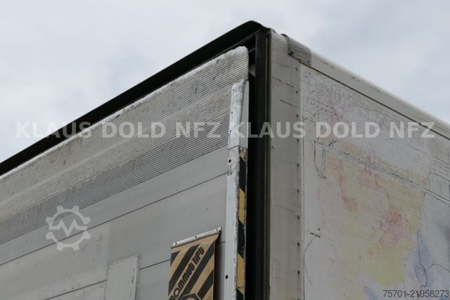 Flatbed truck with tarp VOLVO FM9-260 Koffer Blatt/Luft alte Tacho LBW
