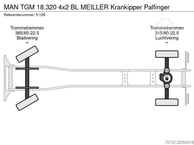 Basculante de 3 lados MAN TGM 18.320 4x2 BL MEILLER Krankipper Palfinger