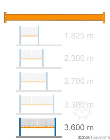 Rayonnage à palettes 2 x 11,2 m Palettenregale, 4,5 m hoch 3 Trav.-Eb. (3600) 3t, McPalettenregal