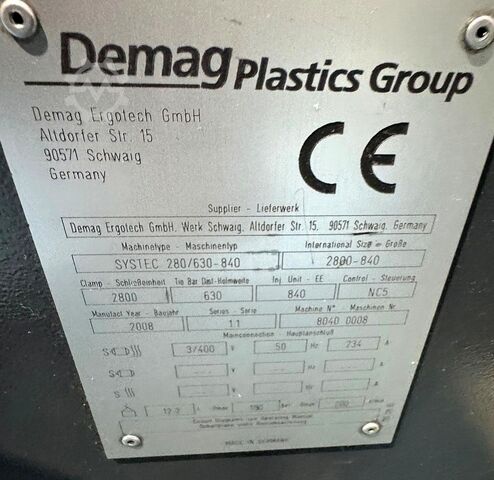 Mašina za brizganje plastike Demag Ergotech Systec 280/630-840