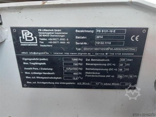 Thang máy cắt kéo PB S131-19 E