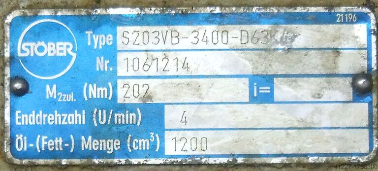 Geared motor 0.12 kW 4 rpm Stöber S203VB-3400-D63K