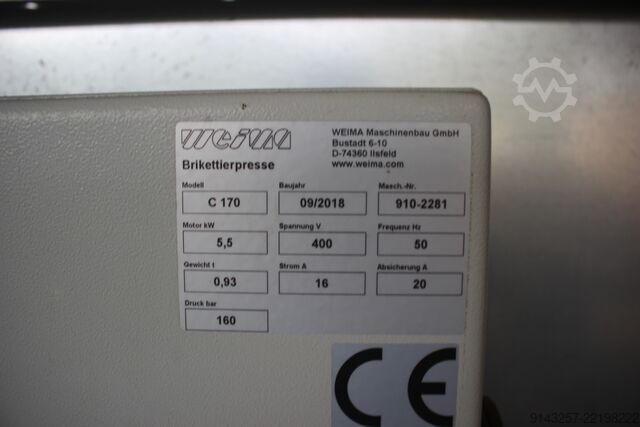 WL 600 (parçalayıcı) & C 170 (briket presi) WEIMA Maschinenbau GmbH WL 600 (Zerkleinerer) & C 170 (Brikettpr