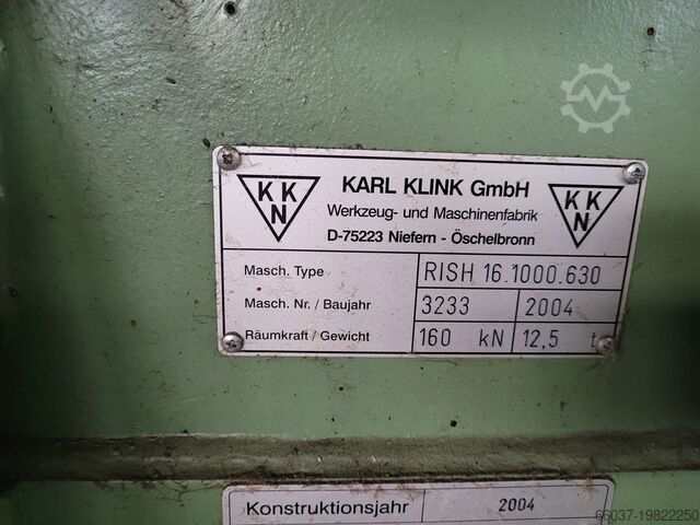 เครื่องเจาะภายในแนวตั้ง Karl Klink RISH 16.1000.630