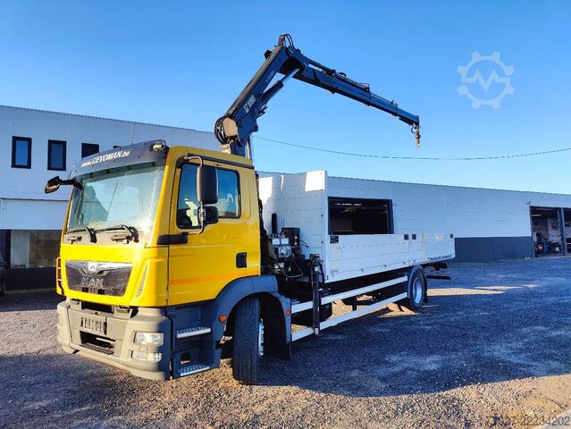 Ladepritsche MAN TGM 18.250 Open box + HIAB 166-3