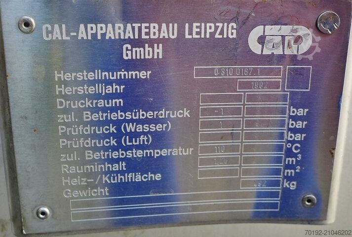 Vakuumska posuda od 1260 litara izrađena od V2A nehrđajućeg čelika  9156