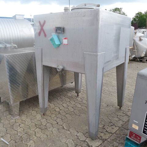 Pravokutni spremnik od 1100 litara izrađen od V4A nehrđajućeg čelika ASCA Apparate Behälterbau 9152