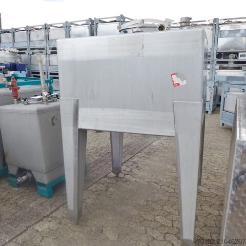 Pravokutni spremnik od 1100 litara izrađen od V4A nehrđajućeg čelika ASCA Apparate Behälterbau 9152