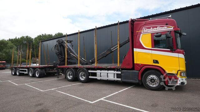 Camion cu macara Scania R 580 V8 6X4 LOGTRANSPORT COMBI WITH KESLA 2112...
