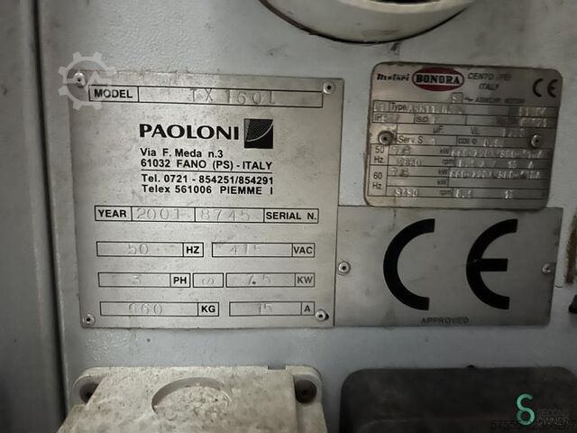 Mașină de frezat pe masă Paoloni TX 160 L 2001 Paoloni TX 160 L