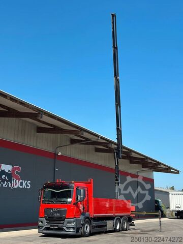 Flatbed truck MAN TGS 26.430 6x2LL Baustoffp./ HIAB 228 Lenk/Lift