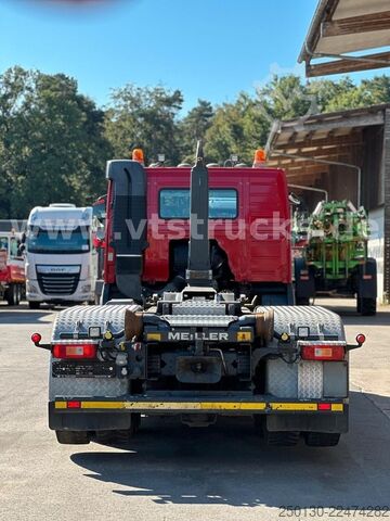 Truk container hook arm (roll-off) VOLVO FMX 460 6x4 BL MEILLER RS 21 AK TAAXLIFT TANDEM