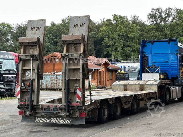 Trailer low loader MÜLLER-MITTELTAL TS3 Rm Lenk/Lift Radmulden Hydraulik/Rampen