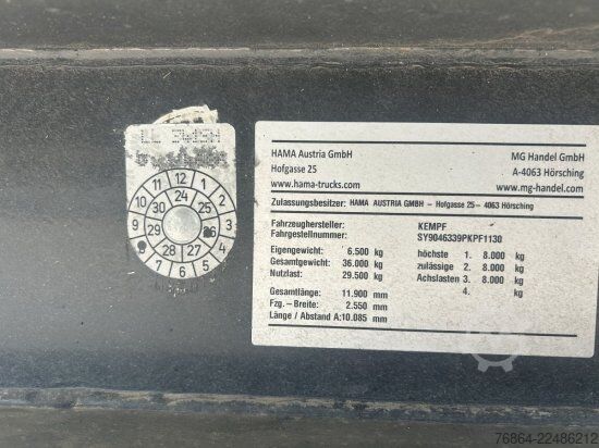 टिपर सेमिट्रेलर KEMPF SKM 39 ALU-KASTENMULDE 55M³ ROLLPLANE