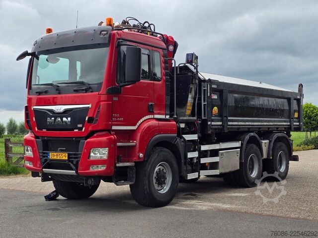 Camião basculante com grua MAN TGS 33.400 6X6 BH WVT WS Z-kraan/KIPPER!! EURO 6!!