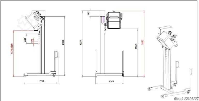 Încărcare mobilă pentru cărucioare standard de 200 L Barsso mobiele lift voor 200L normwagens