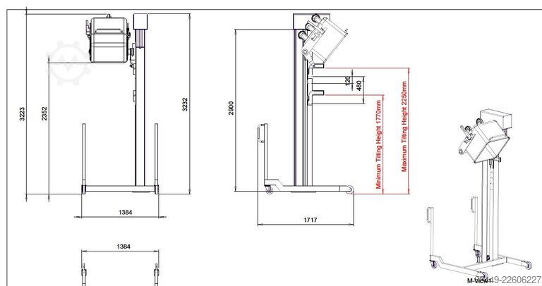 Încărcare mobilă pentru cărucioare standard de 200 L Barsso mobiele lift voor 200L normwagens