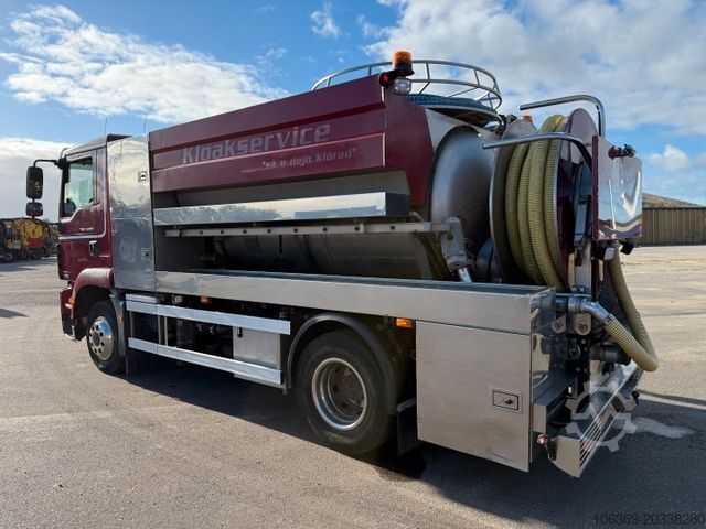 Вакуумен цистерна камион MAN TGM 14.250 VM-Tarm Stainless Steel 4000 l. Kombi