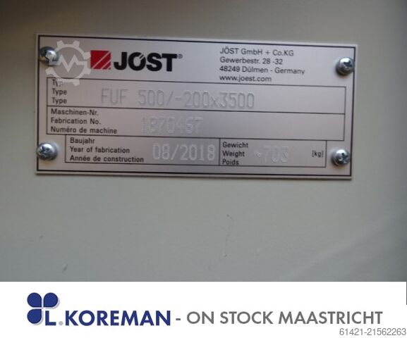 Vibrationsrende Jöst 3500-500 FUF  Vibrating Chute Jöst 3500-500 FUF