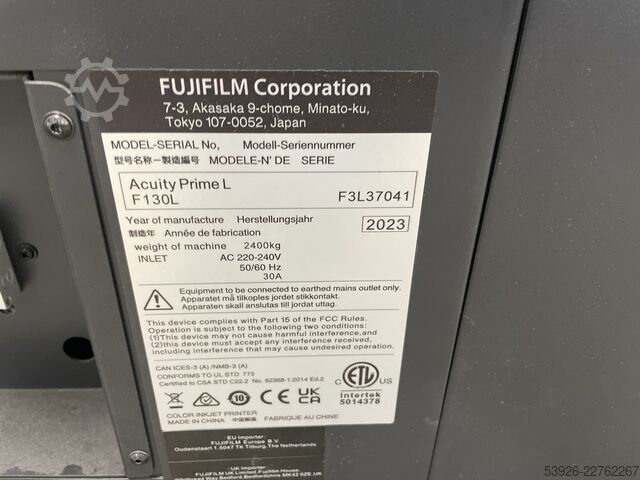 Large format printer / flatbed printer Fuji Acuity Prime L from 2023