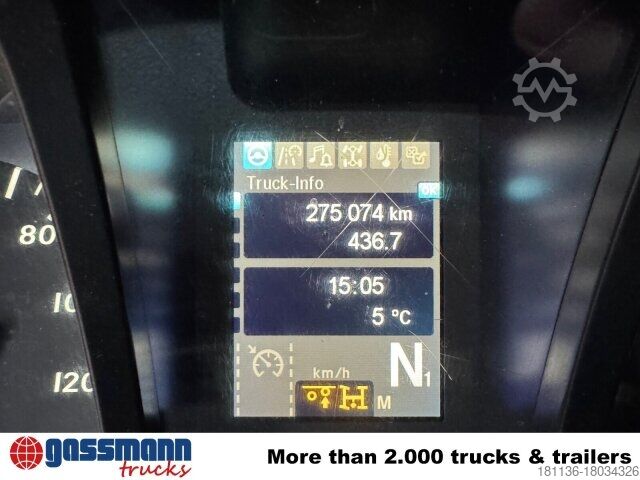 Kamion s ravnom platformom Mercedes-Benz Antos 2540 L 6x2, Lenkachse, HMF 2110-L3 Heckkran