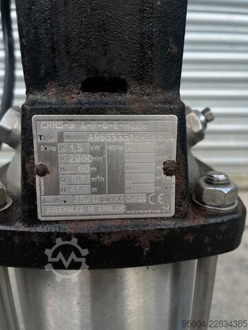 Grundfos vannpumpe Type A96533314P2050 Grundfos Water Pump CRN5-9 A-P-6-E H-Q-Q-E