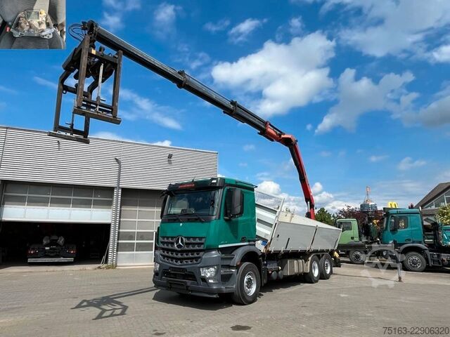 Grúa montada en camión MERCEDES-BENZ Arocs 2648 6x2 3-Achs Kipper Heckkran Funk
