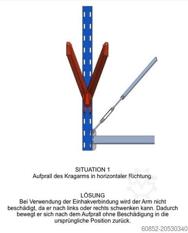 캔틸레버 랙, 긴 물품을 위한 고강도 랙 ca. 4 lfm. Kragarmregal H: 400cm ,Fuß +3 650 kg Belastung pro Arm , Langgutregal
