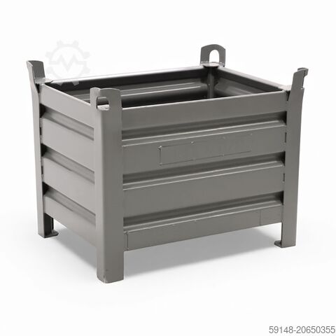 ব্যবহৃত স্টিল স্ট্যাকেবল বাক্স, মজবুত গঠন, চারটি বন্ধ পাশ সহ স্ট্যাকার কন্টেইনার Kruizinga 102866S-GB