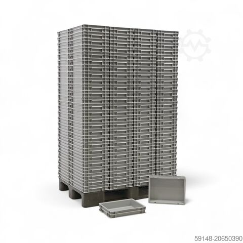 Gebrauchte Eurobehälter alle Wände geschlossen, L: 400, B: 300, H: 75 (mm).  6ltr, L: 400, Kruizinga 98-577GB-PAL