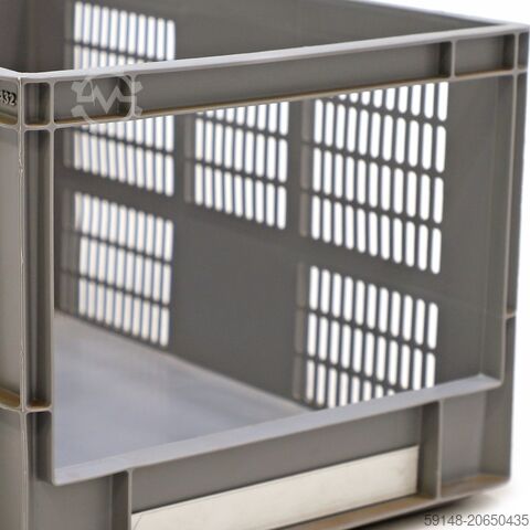 Używane pojemniki euro z otworem uchwytu, dł.: 600, szer.: 400, wys.: 320 (mm). 60 l, dł.: 600, szer Kruizinga 98-7608GB-PAL