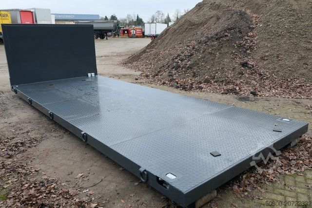 Roll-off tipper truck  alga Plattform, Prische, Zurrösen, Stirnwand