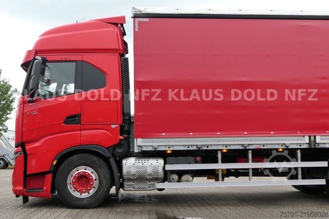 Flatbed truck with tarp IVECO 190S46 S-Way Pritsche Plane Retarder LBW Euro 6