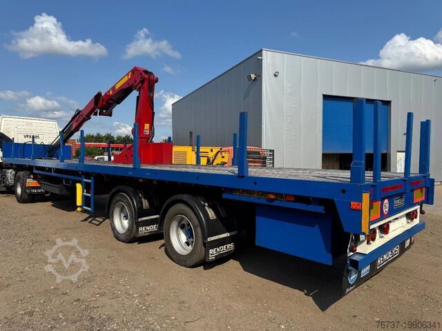 Plattformtrailer Renders **CRANE PALFINGER PK4500A-STEERING AXXLE**