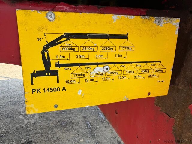 Plattformtrailer Renders **CRANE PALFINGER PK4500A-STEERING AXXLE**