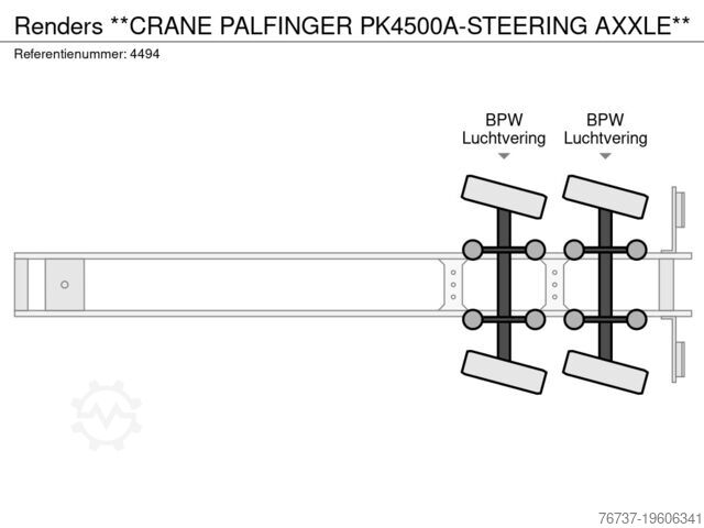 Plattformtrailer Renders **CRANE PALFINGER PK4500A-STEERING AXXLE**