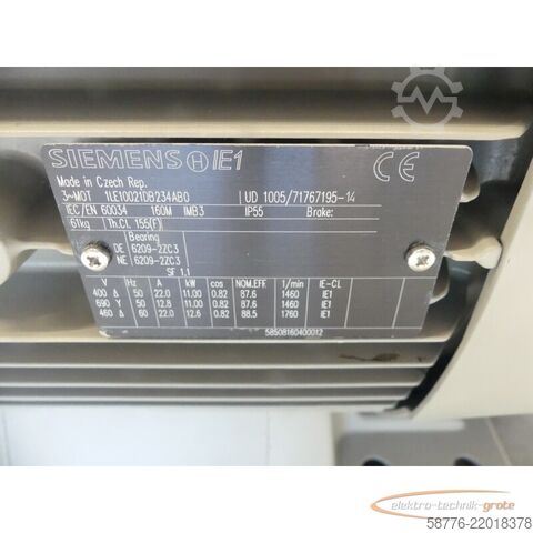 Unidad de control Siemens 1LE1002-1DB23-4AB0 Motor SN: 71767195