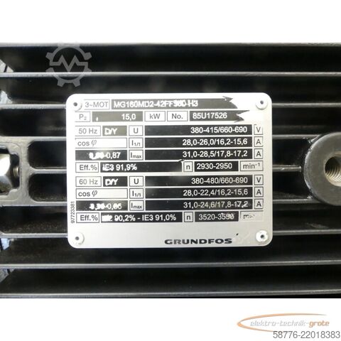 Komponenta Grundfos CRN15-17 A-FGJ-G-V-HQQV Pumpe + MG160MD2-42FF300-H3 --