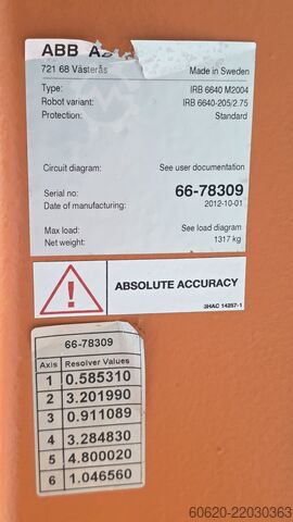Industrierobot ABB IRB 6640-205/2.75 ABB IRB 6640-205/2.75